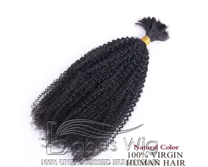 100% human hair braiding hair afro kinky curly bulk hair for braiding