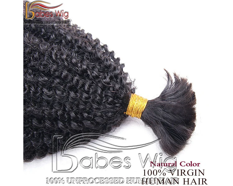 100% human hair braiding hair afro kinky curly bulk hair for braiding