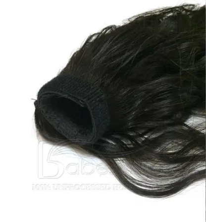 Body wave natural black/brown 100% Virgin Human Hair Ponytail Extension Easy Way To Draw A girl with a bun-BabesWIG