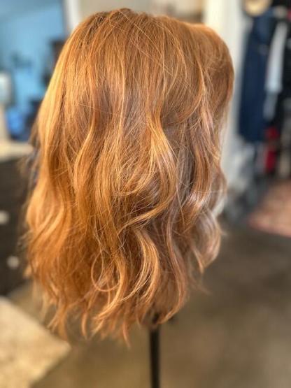 Custom color Wavy hair full lace wig with silk top