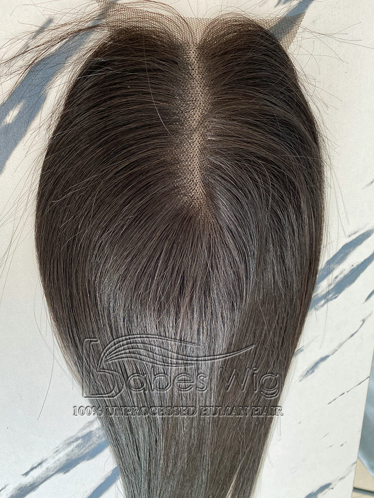 HUman hair Lace topper,Dark Brown Human Hair Toppers for Women Crown Hair Toupee Hairpiece