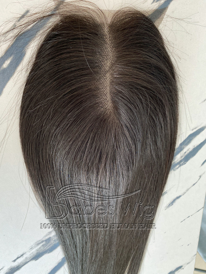 HUman hair Lace topper,Dark Brown Human Hair Toppers for Women Crown Hair Toupee Hairpiece