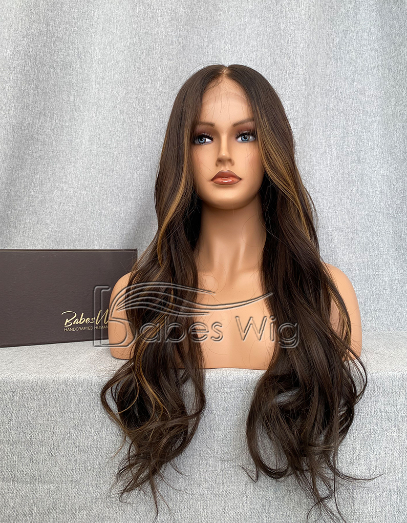  Balayage Wavy 100% Remy Hair Wig 13*6 Human Hair Lace Front Human Hair Wig for White Women-BabesWIG