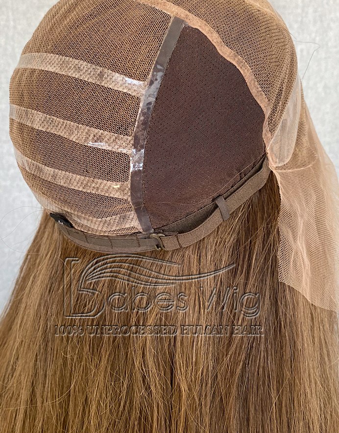 Light Brown Silk Top Medical Wig Full hand tied Best Silk Top Human Hair Wig -BabesWIG