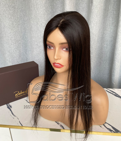 Hand-tied Mono Base Topper 5*5 Natural Black Straight 