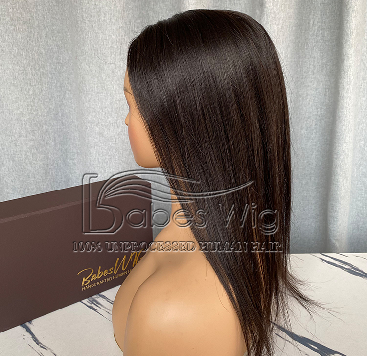 Hand-tied Mono Base Topper 5*5 Natural Black Straight 