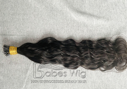 Human Hair  Nano ring hair extensions 1 gram per strand Brazilian Curly human hair nano ring Microbead Hair extensions-BabesWIG