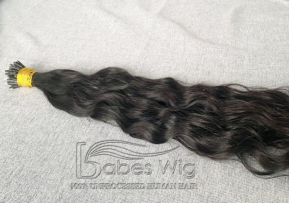 Human Hair  Nano ring hair extensions 1 gram per strand Brazilian Curly human hair nano ring Microbead Hair extensions-BabesWIG
