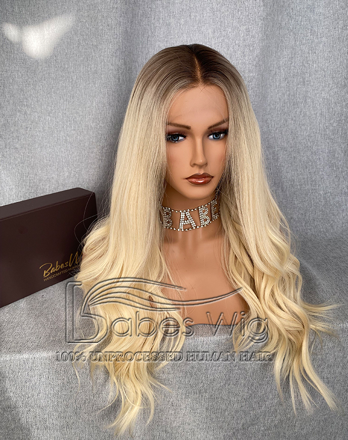 Luxury Wig 100% Virgin Human Hair Wigs Glueless Lace Front Wigs -BabesWIG