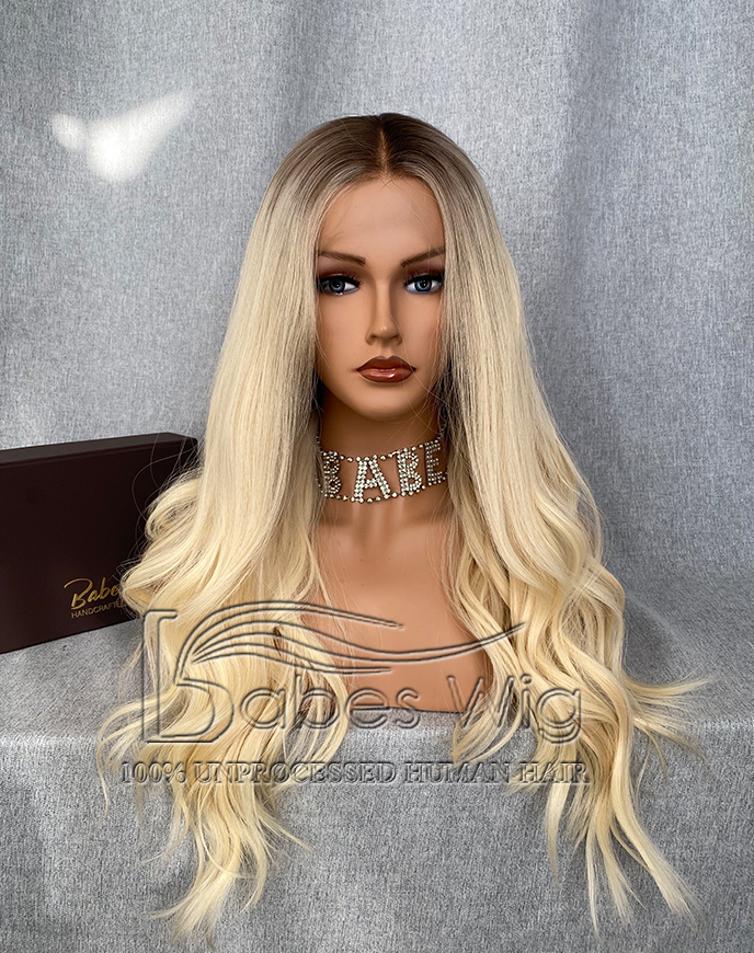 Luxury Wig 100% Virgin Human Hair Wigs Glueless Lace Front Wigs -BabesWIG