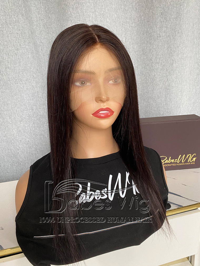 Dark Brown Silky Straight 100% Human Hair Full Elastic Cap Featuring a Silk Top for a Natural Look