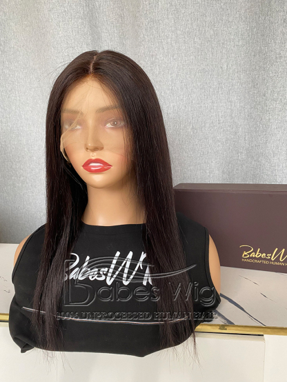 Dark Brown Silky Straight 100% Human Hair Full Elastic Cap Featuring a Silk Top for a Natural Look