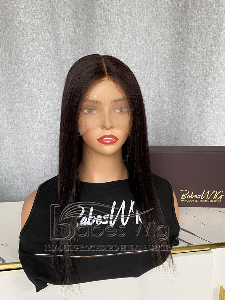 Dark Brown Silky Straight 100% Human Hair Full Elastic Cap Featuring a Silk Top for a Natural Look