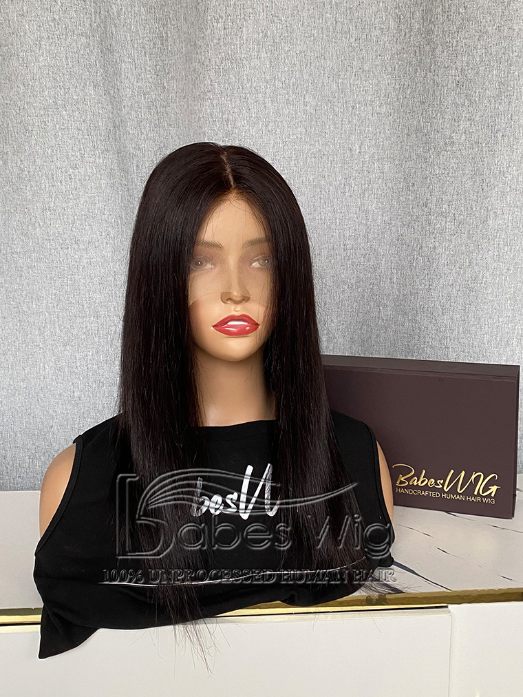 Dark Brown Silky Straight 100% Human Hair Full Elastic Cap Featuring a Silk Top for a Natural Look