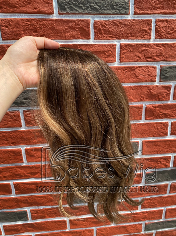 Custom balayage Color 10 inches 9*9 topper with 4*5 silk top Human hair Topper 