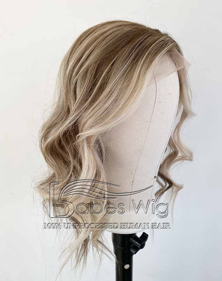 Custom 8*8 lace front topper human hair lace front topper with custom balayage color