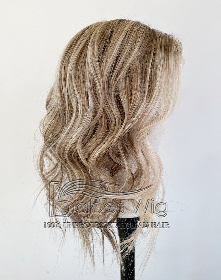 Custom 8*8 lace front topper human hair lace front topper with custom balayage color