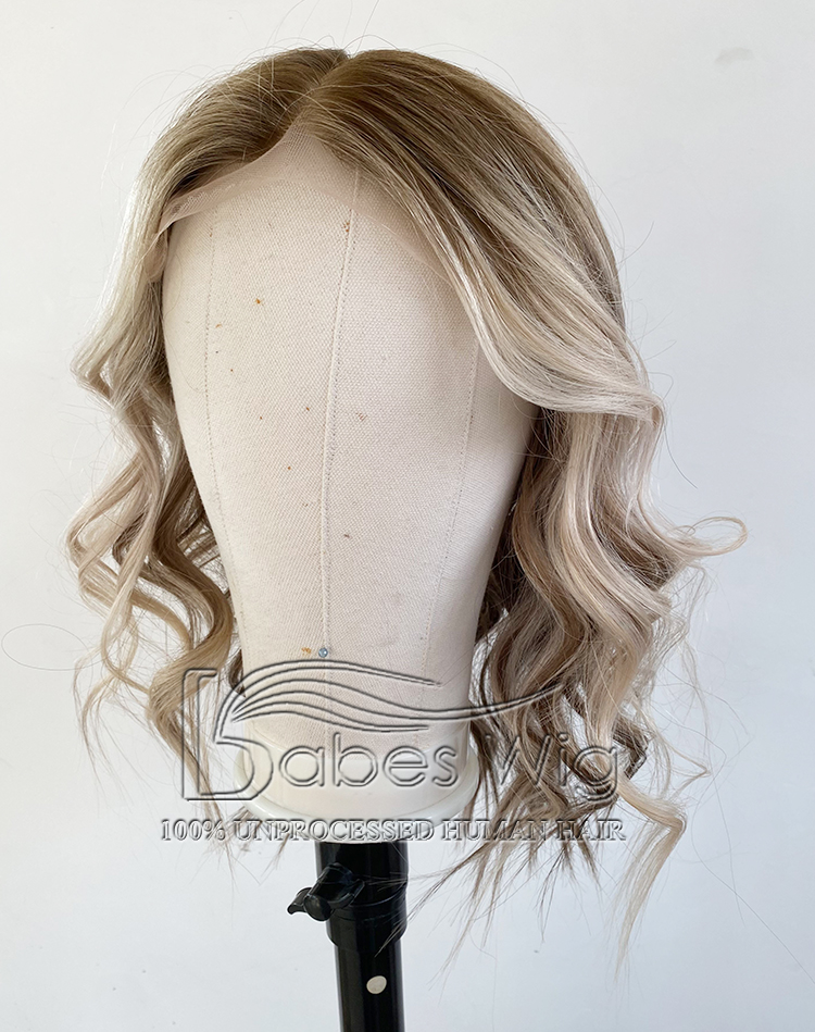Custom 8*8 lace front topper human hair lace front topper with custom balayage color
