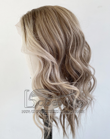 Custom 8*8 lace front topper human hair lace front topper with custom balayage color