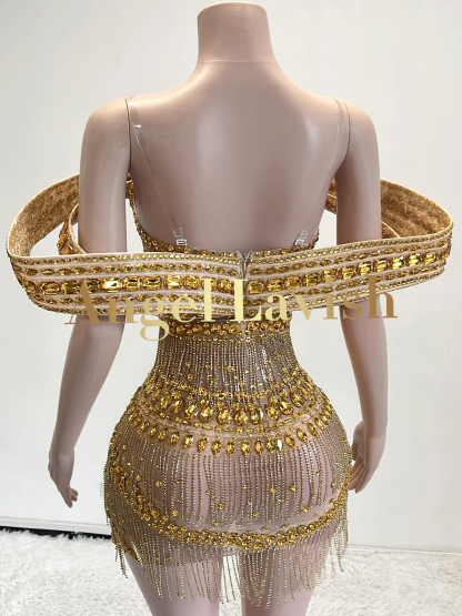 Gold Mini Dress FX241124
