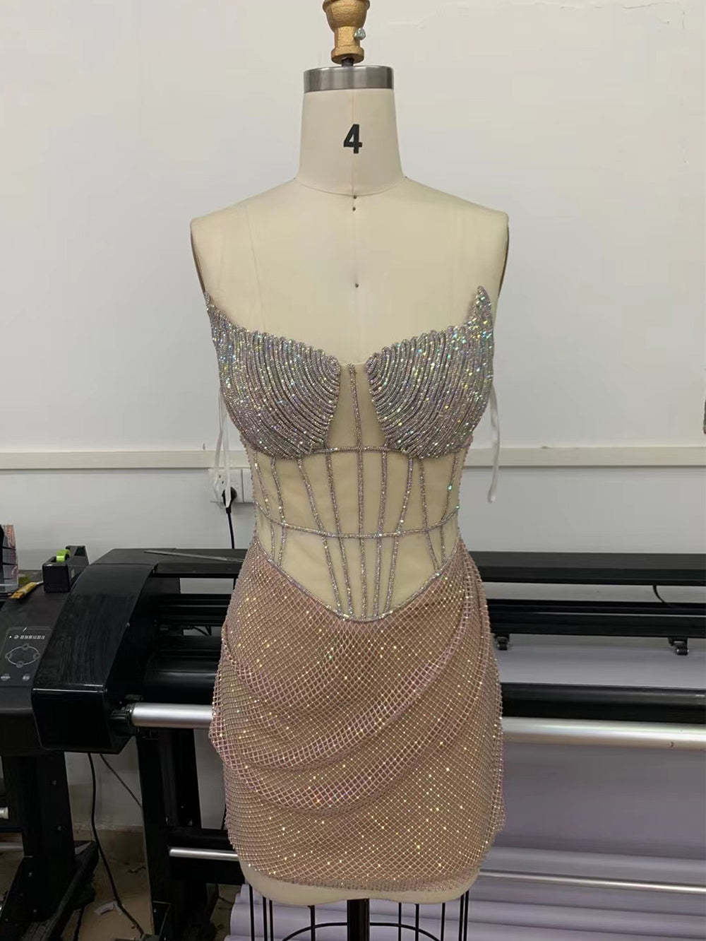 Light Pink Bodycon Dress HT3039