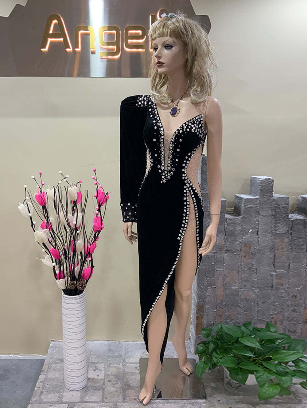 Black Bodycon Dress HT821