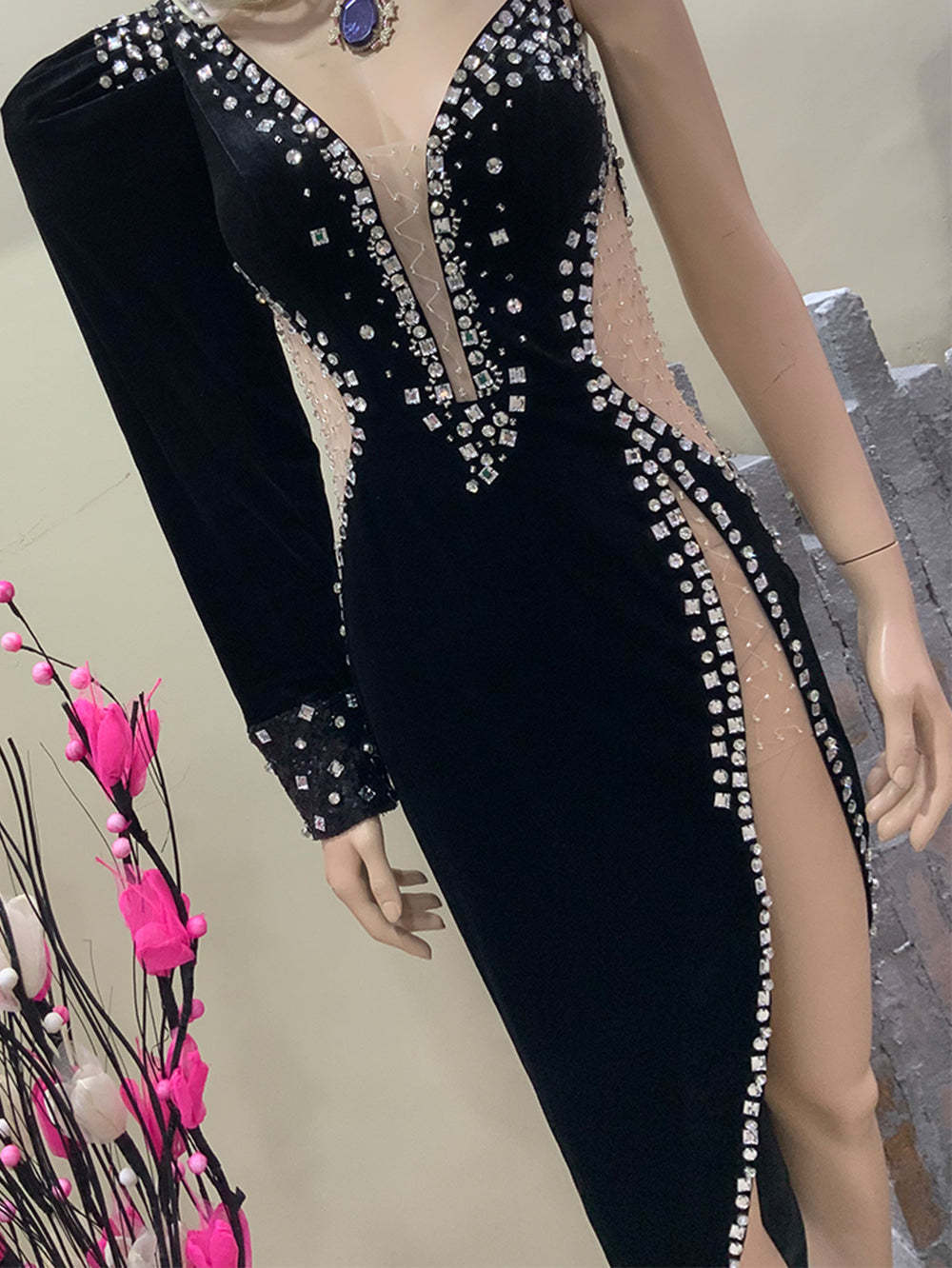 Black Bodycon Dress HT821