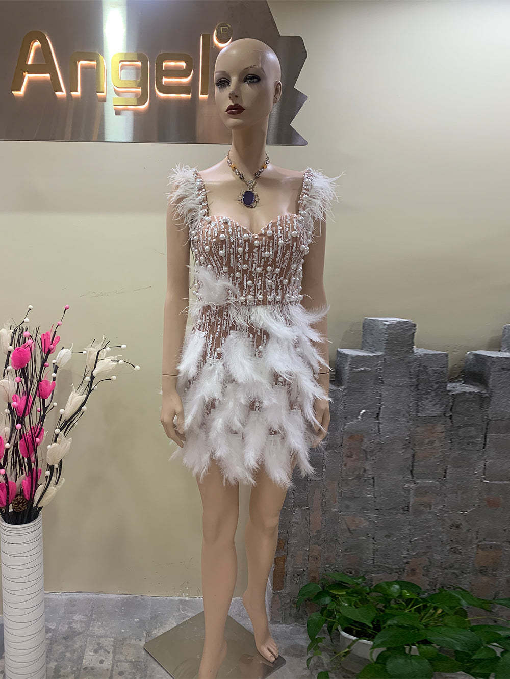 White Bodycon Dress HT932