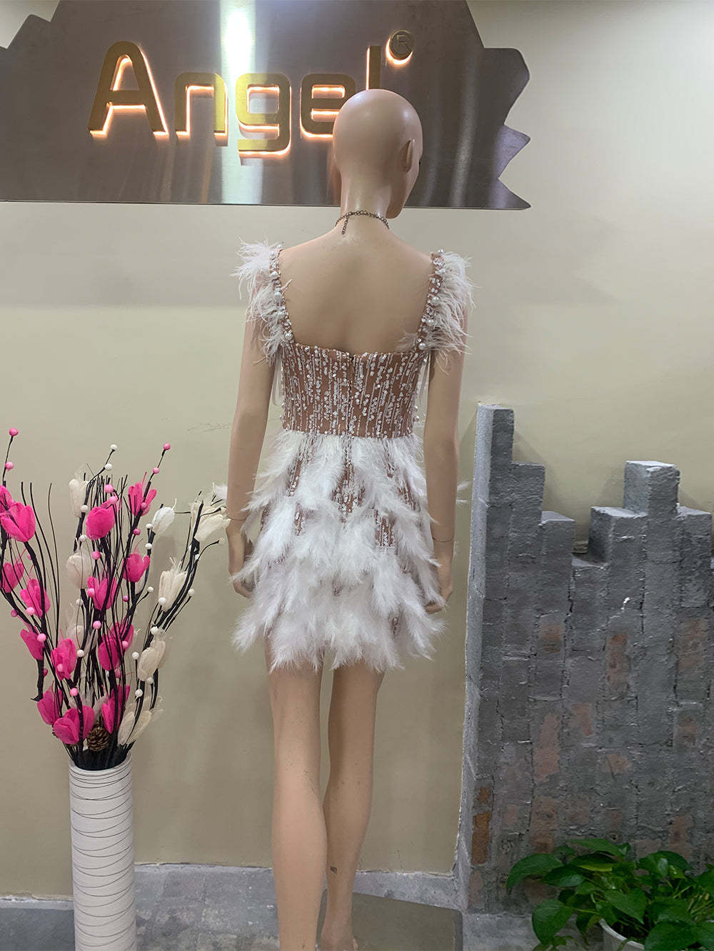 White Bodycon Dress HT932