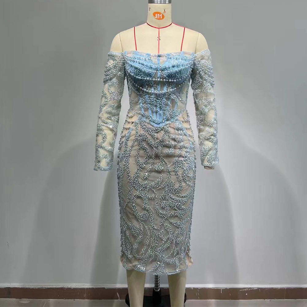 Light Blue Bodycon Dress HT953