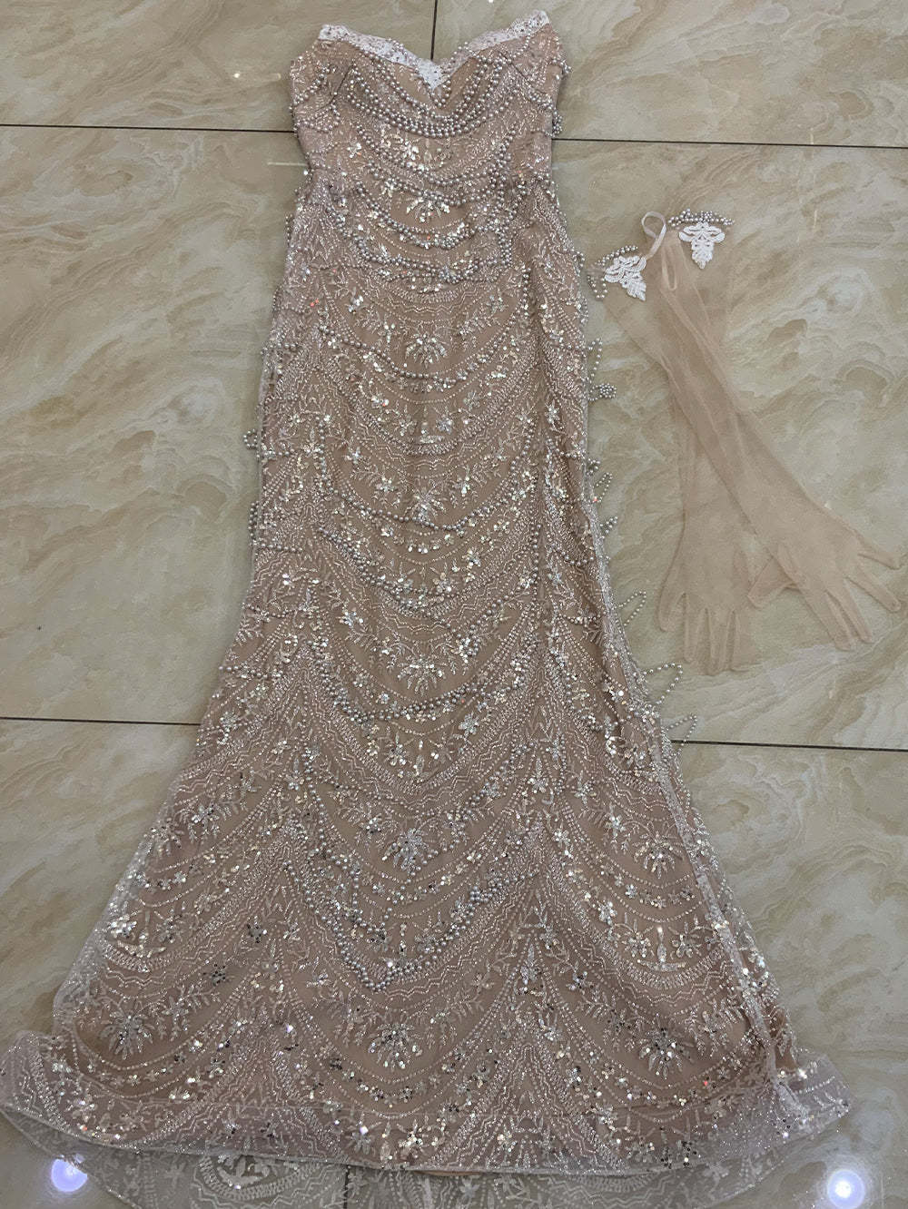 Apricot White Bodycon Dress HT962