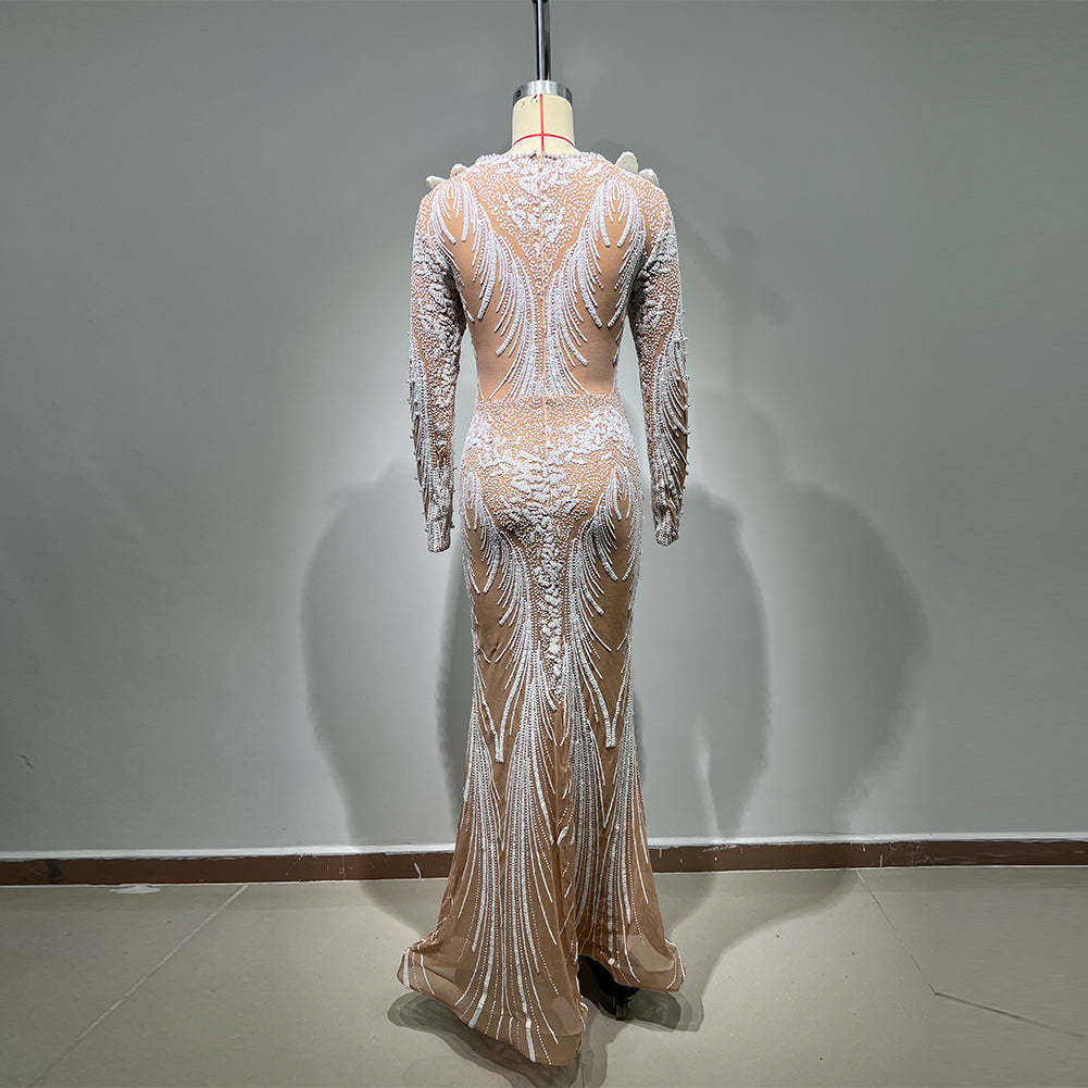 Apricot White Bodycon Dress HT993