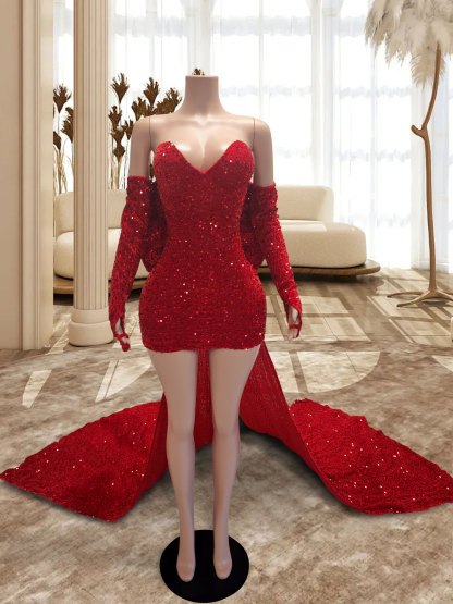 Red Mini Dress LF2405014