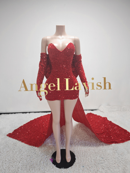 Red Mini Dress LF2405014