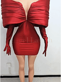 Elegant Red Bow Mini Dress