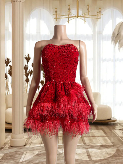 Red Mini Dress LF2407019