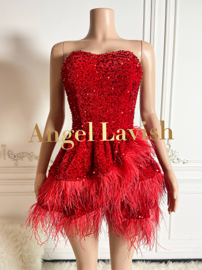 Red Mini Dress LF2407019