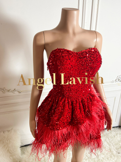 Red Mini Dress LF2407019