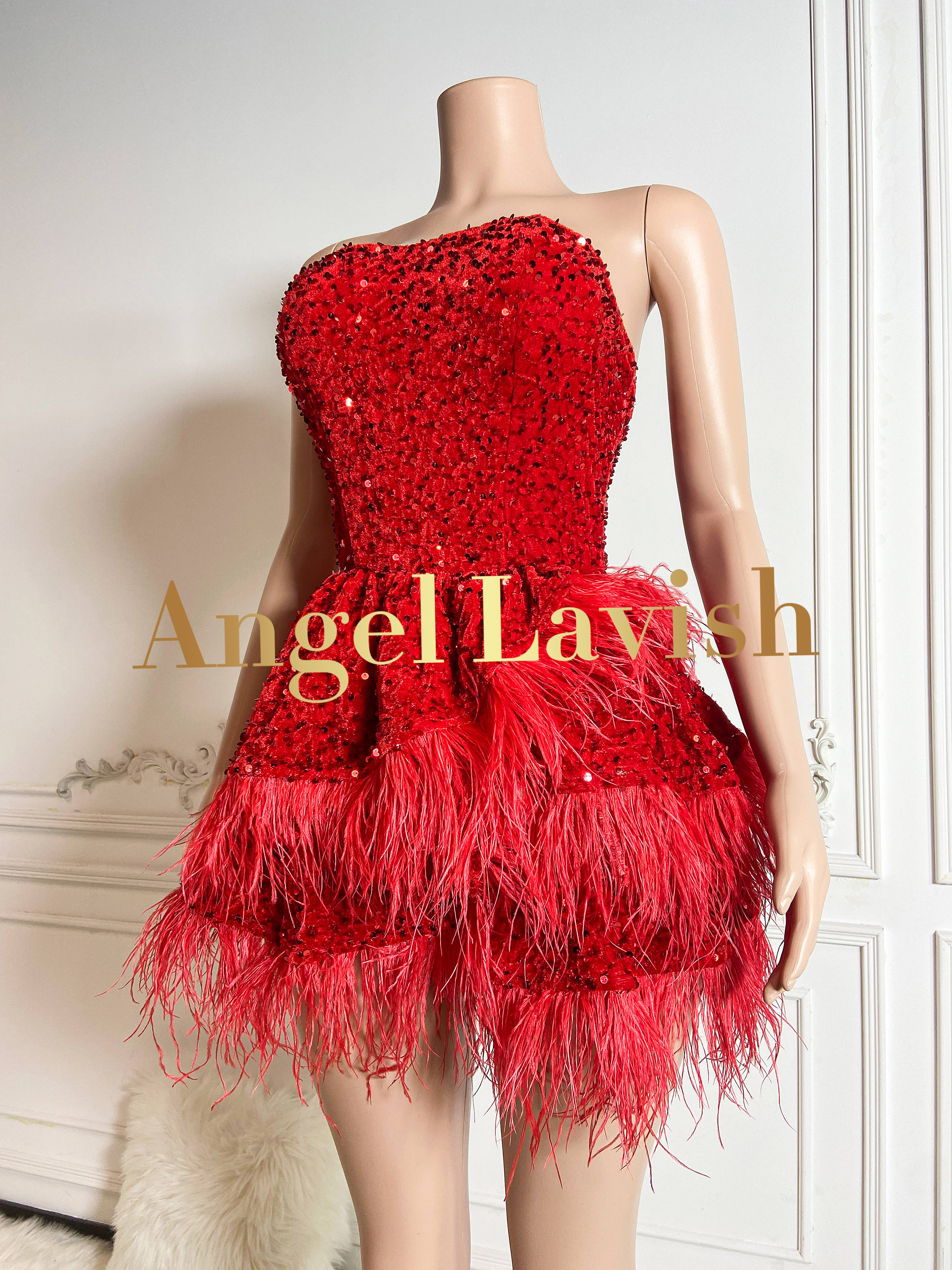 Red Mini Dress LF2407019