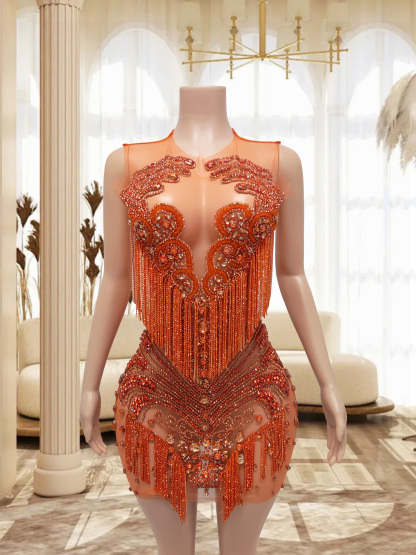 Orange Mini Dress TH0826002