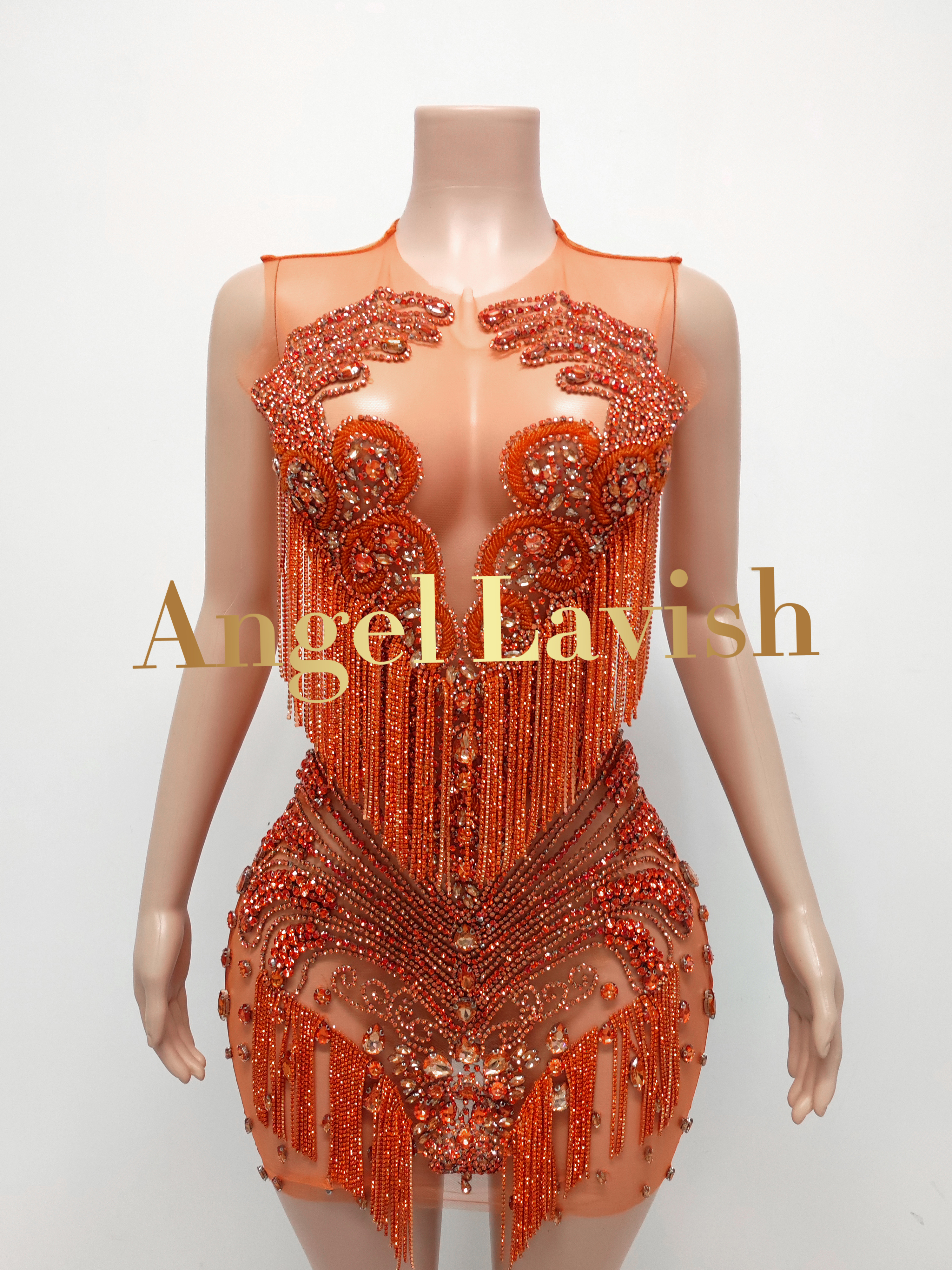 Orange Mini Dress TH0826002