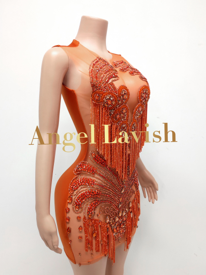 Orange Mini Dress TH0826002