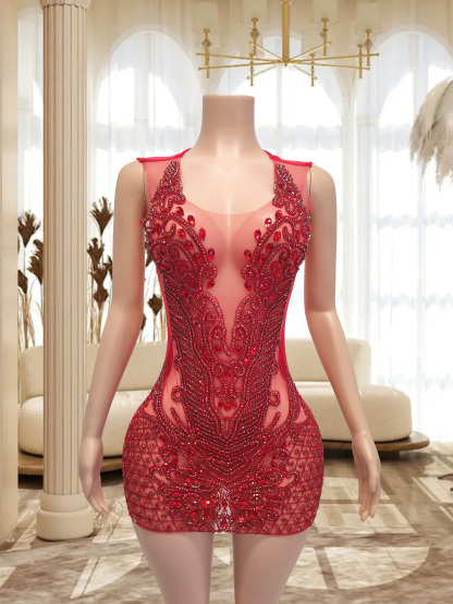 Red Mini Dress TH082600810