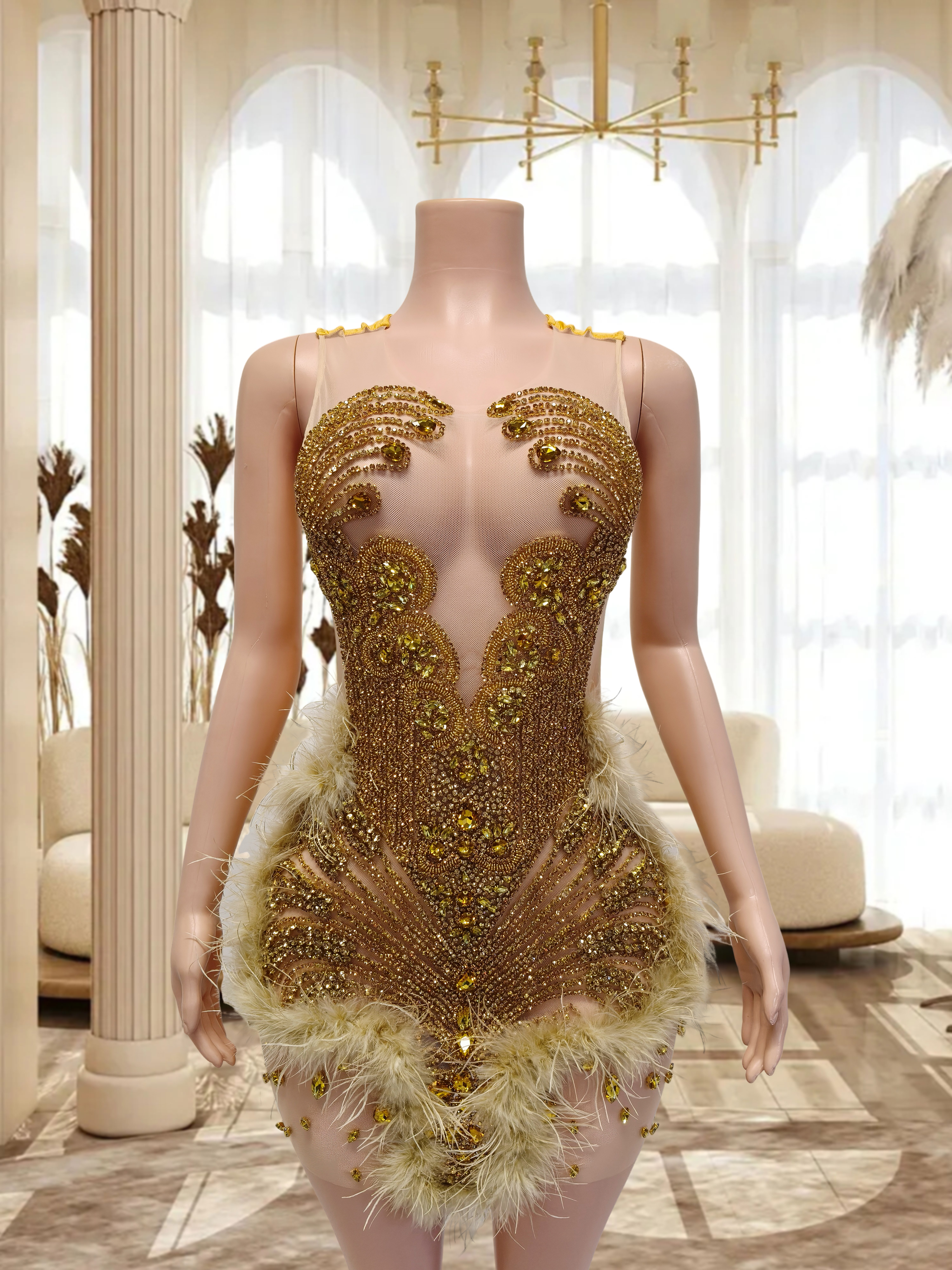 Gold Mini Dress TH0826031