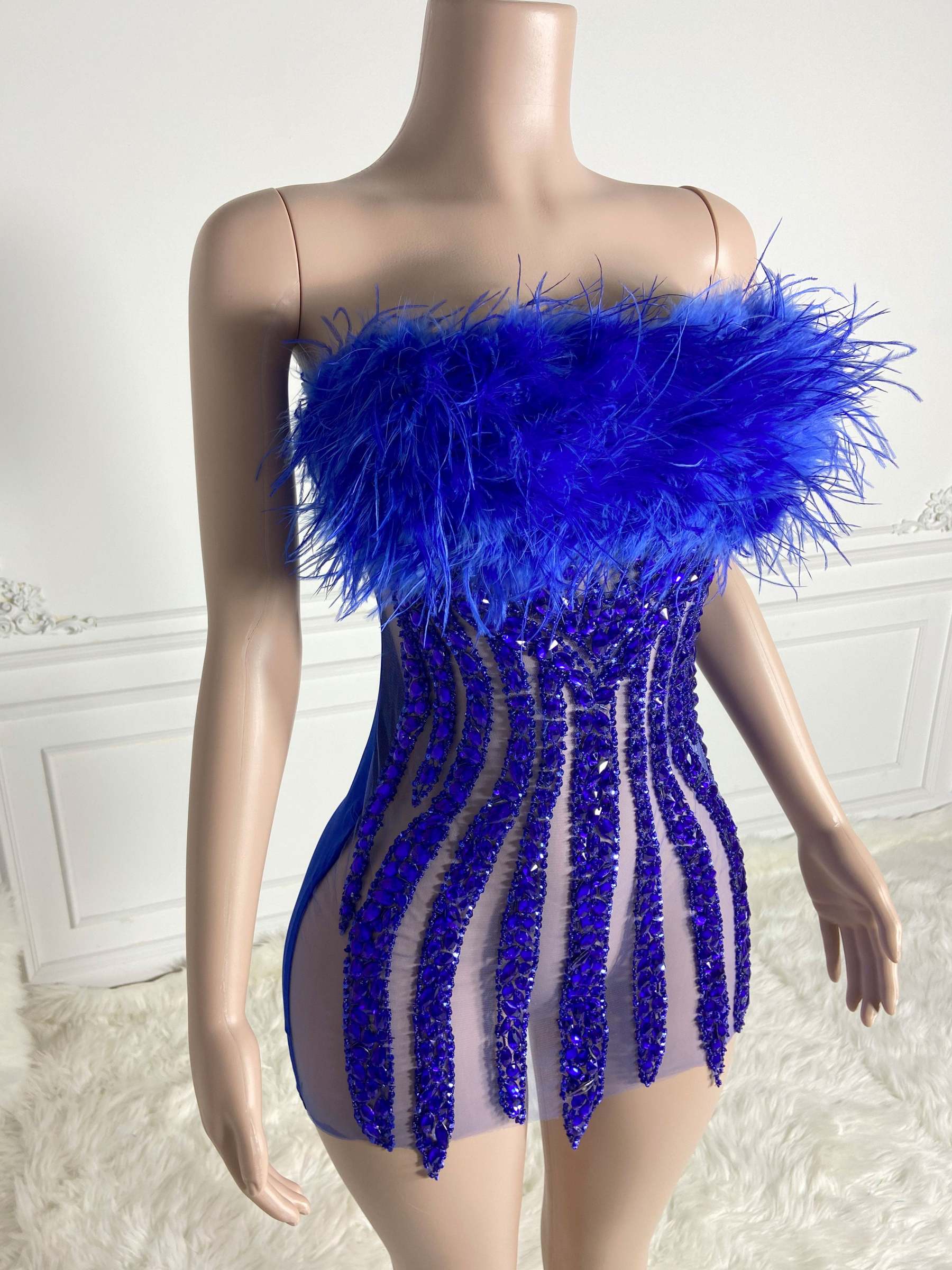 Alluring Feather Mini Dress