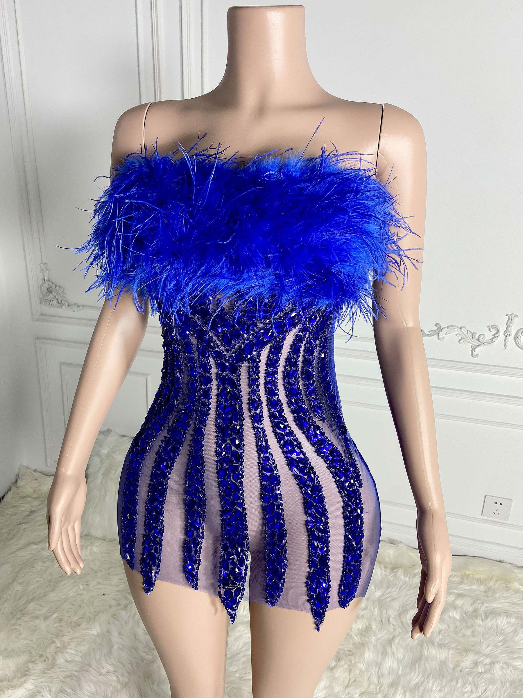 Alluring Feather Mini Dress