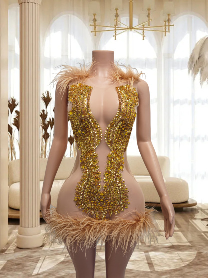 Gold Mini Dress TH0916003