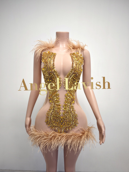 Gold Mini Dress TH0916003