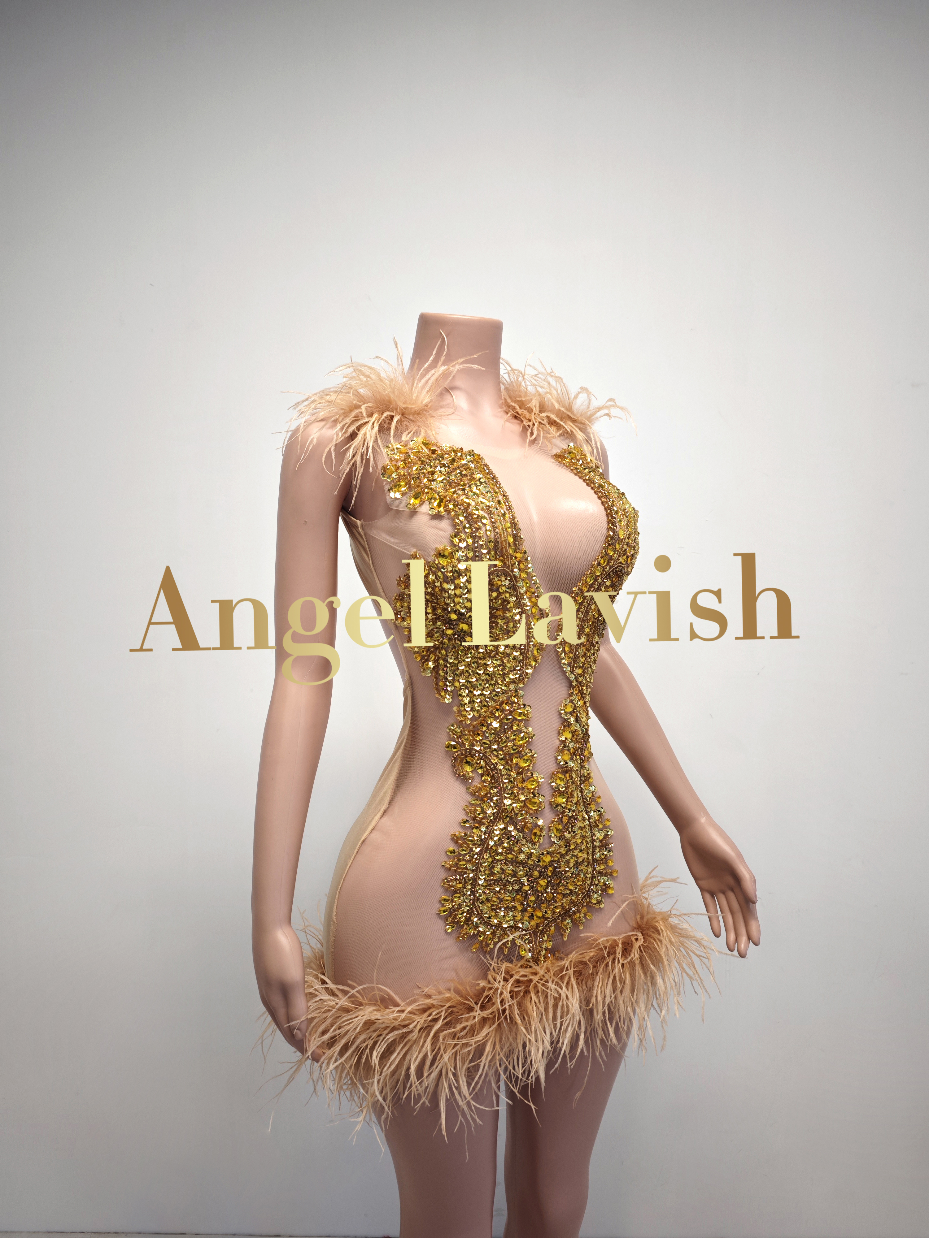 Gold Mini Dress TH0916003