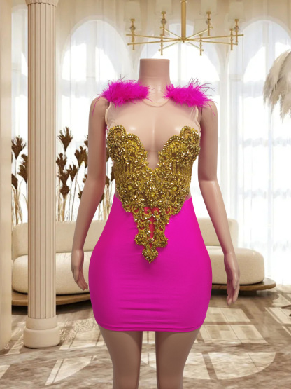 Rose Red Mini Dress TH0916017